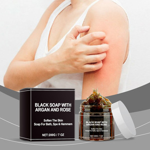 Jabón Negro Marroquí de Marca Privada con Argán y Rosa, Jabón Negro Marroquí para el Cuidado <span class=keywords><strong>Corporal</strong></span>, Limpieza Profunda y Suave - Product Image 4