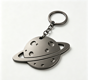 Custom Logo Planet Metal Keychain Hard Enamel Zinc Alloy <b>Keyring</b> Space Theme Promotional Gift - Product Image 1