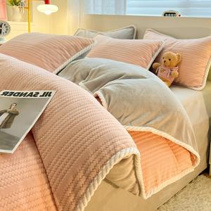 4 pezzi <span class=keywords><strong>copripiumino</strong></span> in pile di corallo <span class=keywords><strong>copripiumino</strong></span> con biancheria da letto in velluto biadesivo in <span class=keywords><strong>flanella</strong></span> di pile - Product Image 6