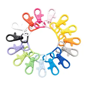 14-Piece Metal Lobster Claw Clasps Lanyard Snap Hooks Crafting Sewing Keychain Projects Various Colors Key Rings Included