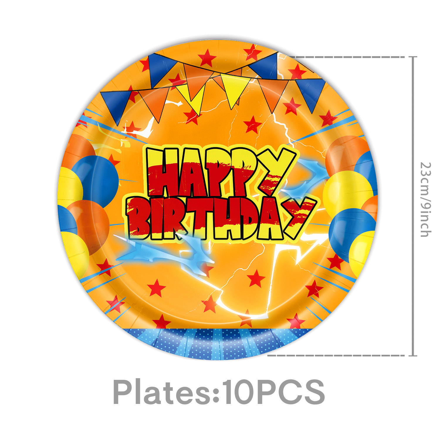 Orange-B: 10pcs 9inch paper plates