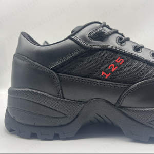 Cxt, עור פרה טבעי + בד ניילון לחימה העליון מגפיים אימון חיצוני חתוך ביניים שחור מגפי טקטי hsm053 - Product Image 4