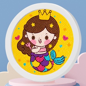 Offre Spéciale bricolage diamant peinture Kit dessin animé sirène Puzzle enfants cristal Art imprimé tissu personnalisé sirène <span class=keywords><strong>monde</strong></span> - Product Image 1