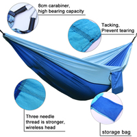 Hamac de camping en nylon Baiyuheng, lit double portable en parachute pour extérieur, parc, randonnée, voyage, jardin, patio