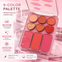 Palette de fards à paupières 9 teintes personnalisable avec logo, format voyage léger, marque privée OEM