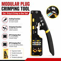 Pince à sertir multifonctionnelle portable en acier pour câbles réseau 6P 8P Cat5e Cat6 Cat7 RJ45, connecteurs modulaires électriques chromés