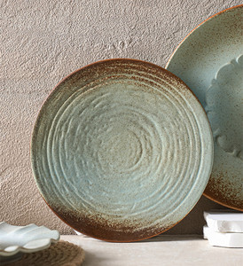 Vintage Kiln Changed Blue Ceramic Dinnerware <b>Sets</b> <b>Serving</b> <b>Dishes</b> Platter Fine Dining Restaurant Porcelain Dinner Plate - Product Image 6