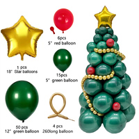 Ballons d'arrangement de scène de Noël vert foncé rouge double ensemble boule anniversaire ballon blanc mat en gros