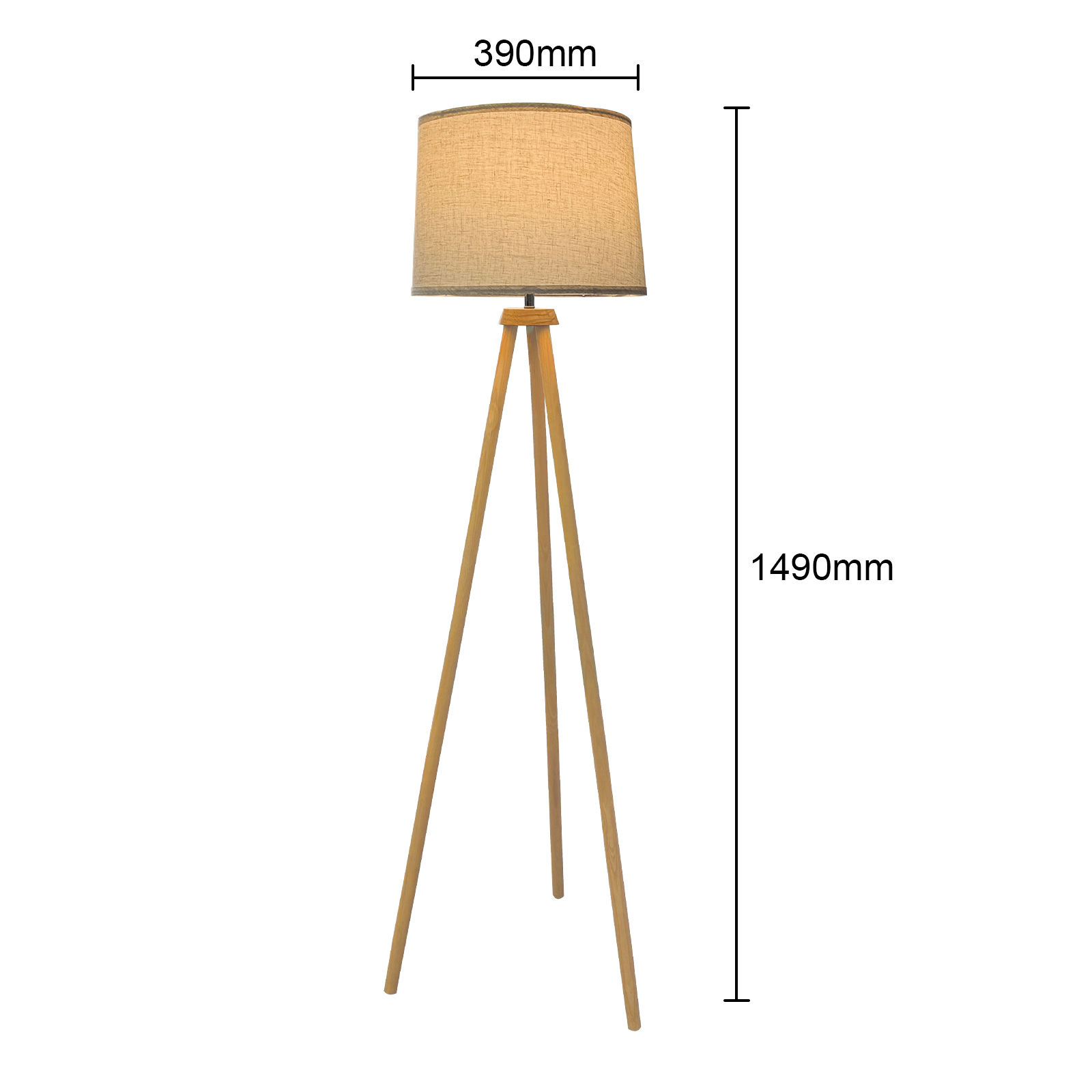 wooden floor lamp with self
