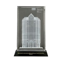 Modèles architecturaux sur mesure en quartz transparent sculpté à l'intérieur, de niveau national, souvenirs haut de gamme, décor d'entreprise, commémoratifs