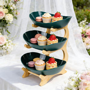 Prato de frutas com 3 camadas, cesta de frutas branca, bandeja PP com suporte para servir frutas, sobremesa, suporte para servir em casa - Product Image 1