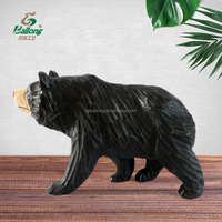 Offre Spéciale – Figurine d'ours noir en bois sculpté, simulation réaliste, pour décoration intérieure et jouets