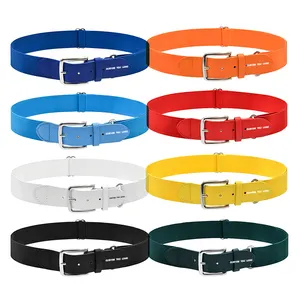 Customizable LOGO Elastic Polyester Nylon Adjustable Stretchy Waistband Softball Belt Baseball Belt For Adult Or Teenager