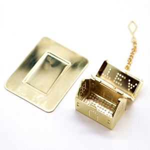 Infuseur à feuilles de thé avec plateau, en acier inoxydable, plaqué <span class=keywords><strong>or</strong></span>, ample, à livraison gratuite, 2017 - Product Image 4