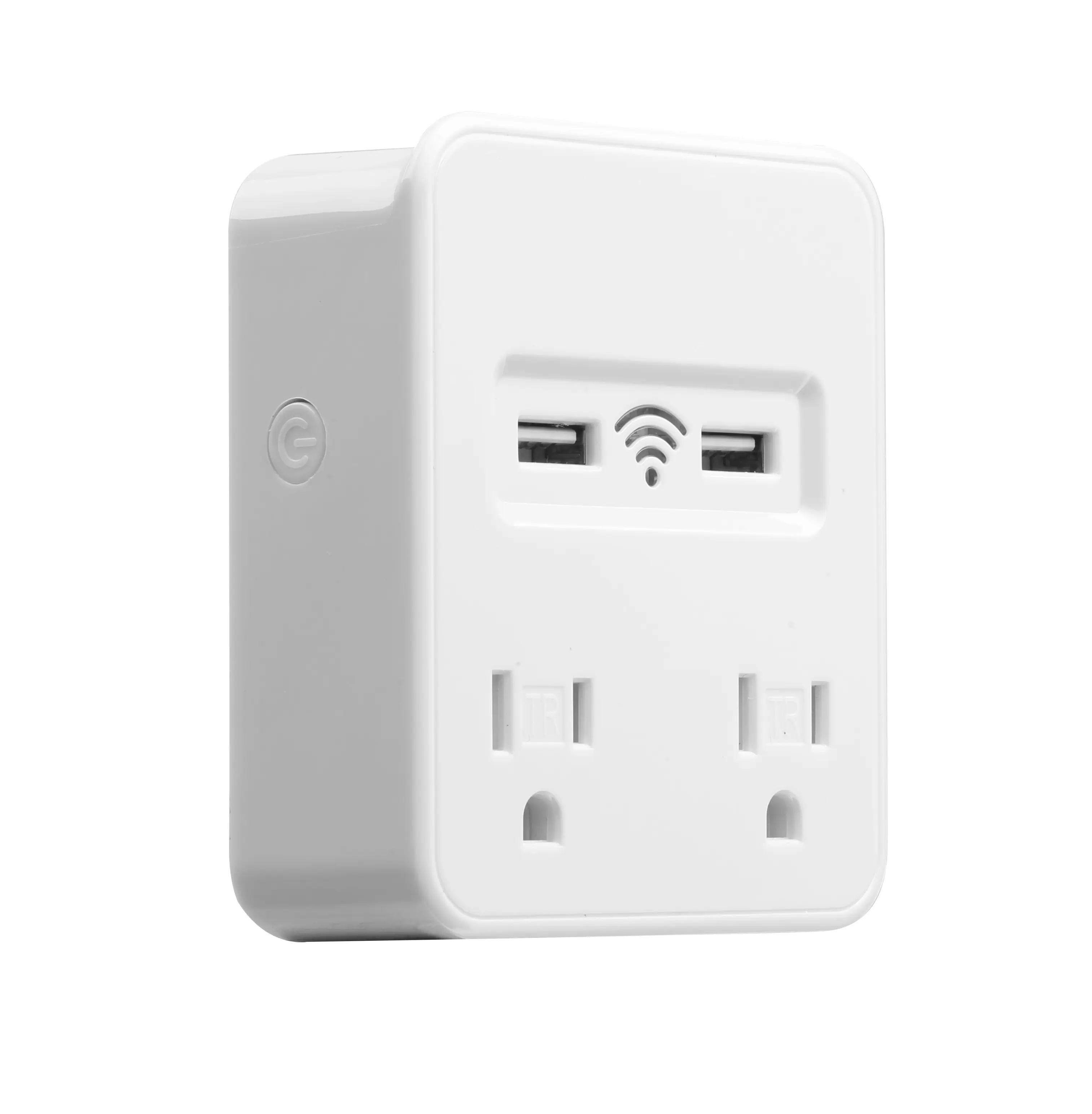 High Quality Wholesale Wireless Plugin Wifi 2 Outlets 2 Usb Port Dual Smart Plug With Alexa And Google