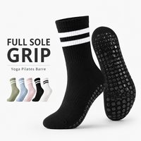 Chaussettes de yoga antidérapantes pour femmes, chaussettes courtes en coton avec grip en silicone pour Pilates, danse, fitness, exercice