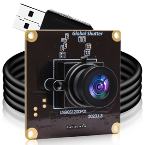 ELP 2MP 90fps高速全球快门M12 2.1毫米镜头AR0234通用串行总线摄像头模块1080P，适用于高速运动、工业设备 - Product Image 1