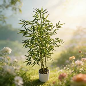 Planta artificial de bambú en maceta, bonsái artificial de bambú, bambú - Product Image 6