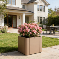 Jardinière carrée sur mesure en métal galvanisé, grande taille, pour extérieur et intérieur, écologique, avec revêtement en poudre personnalisé, pour jardin et fleurs