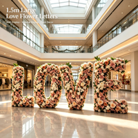 Arche florale personnalisable avec lettres et chiffres, lettres et chiffres floraux sur pied pour la décoration de mariage