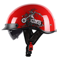 Casque de moto demi-face rétractable avec visière intérieure, doublure respirante, léger en ABS pour les balades estivales