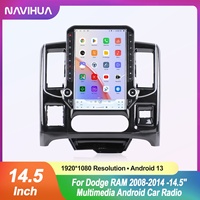 Navihua untuk Dodge RAM 2008 2014 Upgrade Mobil 14.5 Inch Radio Mobil Android GPS Navigasi Multimedia Carplay Auto Head Unit Stereo