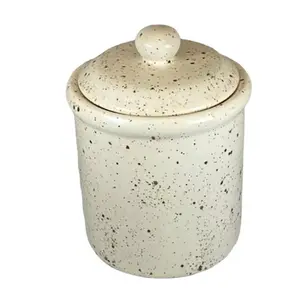 烹饪瓷器23盎司陶瓷蜜罐，带金色和浅棕色斑点