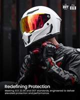 Helm Full Face ILM Terlaris untuk Motor Trail, Bahan ABS, Bersertifikasi ECE, Dual Visor, Quick Release, Warna Putih MF509