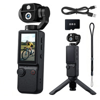 Caméra de vlog de poche Q9 4K Ultra HD 180 °   Caméra vidéo portable avec objectif rotatif et lumière d'appoint pour la prise de vue en extérieur et les voyages