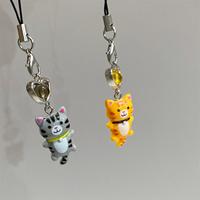 Y2K Katzen-Schlüsselanhänger Retro Einfacher Anime-Cartoon-Tier-Handyanhänger Schlüsselring Niedlicher Anhänger Schmuck Geschenk für Frauen Mädchen