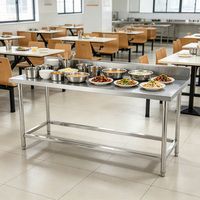 Plan de travail de cuisine professionnelle en acier inoxydable 304 de qualité alimentaire avec pare-éclaboussures pour la restauration commerciale