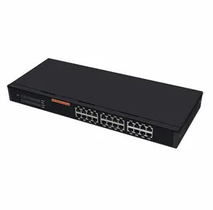 Anahtar desteği 24 Port 10/100M/1000M stok Poe anahtarı 4 8 16 24 Port 10/100m Ethernet anahtarı tam çift yönlü ve yarım çift yönlü/2 yıl