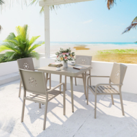Fulin nouveau style Tables et chaises de jardin d'extérieur Table à manger d'extérieur et charis pour meubles d'extérieur en aluminium Cafe Restaurant