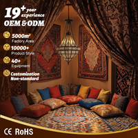 Lampe de mosquée sur mesure de grande taille, décoration intérieure, salle à manger, salon, cadre en fer, luminaire suspendu islamique à LED