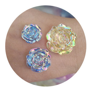 <span class=keywords><strong>Mini</strong></span> rosa de resina para manualidades con flores, bricolaje, para hacer lazos para el pelo, álbum de recortes, adornos para funda de teléfono móvil, varios tamaños - Product Image 1