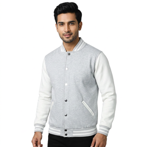 Chaqueta de invierno tipo varsity más vendida de 2024, de alta calidad, con cuerpo de lana, mangas de cuero, bordado plano de chenilla personalizado y diseño delgado. - Product Image 1