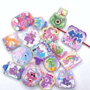 Chaîne de téléphone portable en acrylique à double face imprimée avec des perles imprimées sur le thème de l'ours arc-en-ciel, accessoires de bricolage <span class=keywords><strong>pour</strong></span> sac à main - Product Image 2