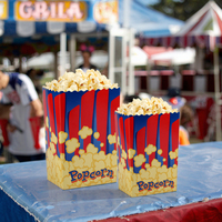 Boîte à popcorn en papier pour emballage de fast-food gaufre écologique jetable à emporter pour la cuisson des fêtes
