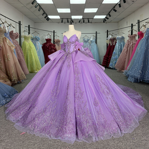 Dy6918 <b>Glittering</b> Lilac Quinceanera Dresses Luxury Crystal Lace Flowers Vestidos De 15 Anos Birthday Party Jancember - Product Image 3