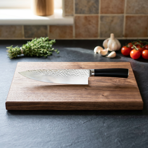 Cuchillo de Chef Japonés Ambidiestro Moderno con Hoja Serrada Seki Gyuto de 9.45in (24cm), Acero Inoxidable, Mango de Plástico, Acabado Satinado, Apto para Lavavajillas - Product Image 2