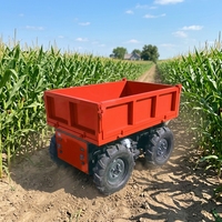 Elektrischer Mini-Dumper mit Raupenantrieb, Fernbedienung, 4 Rädern, Hydraulik, 500kg Ladekapazität, Kleiner Transporter für die Landwirtschaft