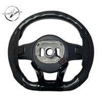 Volant sport personnalisé à 4 branches en fibre de carbone forgée et cuir perforé pour Mercedes-Benz Classe C W212 W213 W205 W247