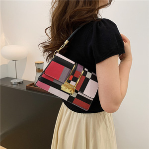 Bolsos <span class=keywords><strong>de</strong></span> Mano <span class=keywords><strong>para</strong></span> <span class=keywords><strong>Mujer</strong></span> 2024, Bolsos Bandolera <span class=keywords><strong>de</strong></span> Piel Sintética y Lona con Costuras <span class=keywords><strong>de</strong></span> Colores, Bolsos Cruzados con Solapa y Cierre <span class=keywords><strong>para</strong></span> Dama - Product Image 3