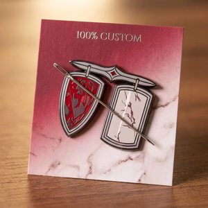 Pin <span class=keywords><strong>de</strong></span> solapa magnético personalizado al por mayor para bordado <span class=keywords><strong>de</strong></span> punto <span class=keywords><strong>de</strong></span> cruz, con diseño <span class=keywords><strong>de</strong></span> espada y escudo, tipo insignia <span class=keywords><strong>de</strong></span> esmalte - Product Image 1