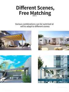 <span class=keywords><strong>Pergola</strong></span> <span class=keywords><strong>rétractable</strong></span> électrique imperméable de haute qualité pour terrasse extérieure en tissu PVC, auvent électrique, protection solaire - Product Image 2