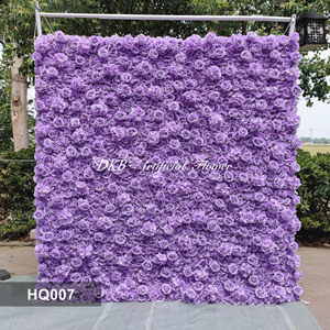 Dkb nhà máy tùy chỉnh 8x8 Hoa Tường màu tím nhân tạo lụa tăng cuộn lên 8ft x 8ft hoa Backdrop tường - Product Image 1