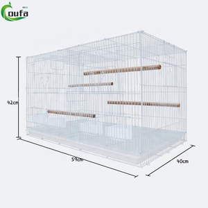Gabbia in Ferro Pieghevole con Ampio Spazio <span class=keywords><strong>e</strong></span> Maniglia per Allevamento di Pappagalli <span class=keywords><strong>e</strong></span> Uccelli di Piccola Taglia - Product Image 1