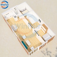 Maisons préfabriquées modulaires de luxe WinFair, 3 pièces, pour bungalow en bord de mer / villa de luxe / éco-lodge