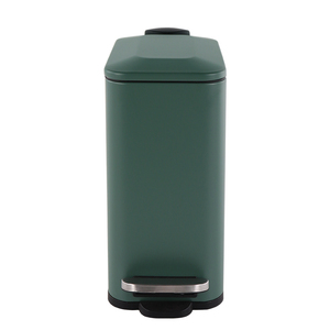 Seau de rangement vintage de 5 litres en acier inoxydable poubelle étroite verte à fermeture douce avec pédale de pressage Style usage domestique - Product Image 2