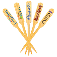 JIAHUI Houten Paddle Spiesjes met Aangepast Logo, Wegwerp Cocktailprikkers in Bamboe Stijl voor Feesten en Catering